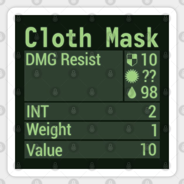 Cloth Mask Stats Magnet by fashionsforfans